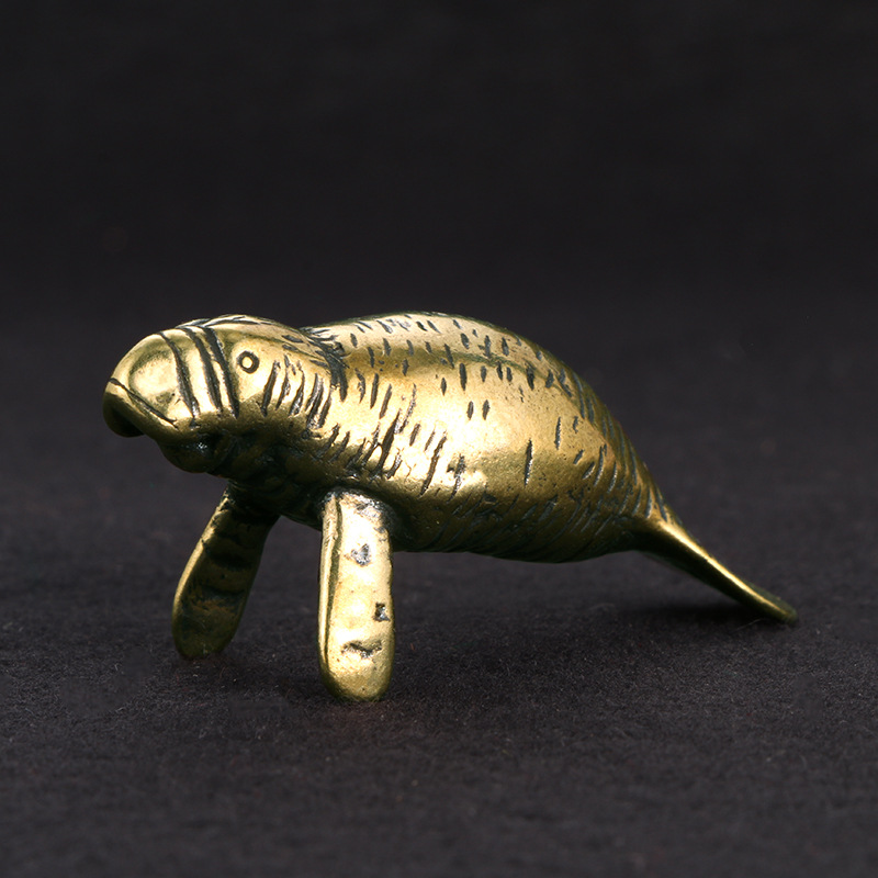 Office Furniture Wholesale - Pirinç Florida Manatee Dekoratif Figürinler Vintage