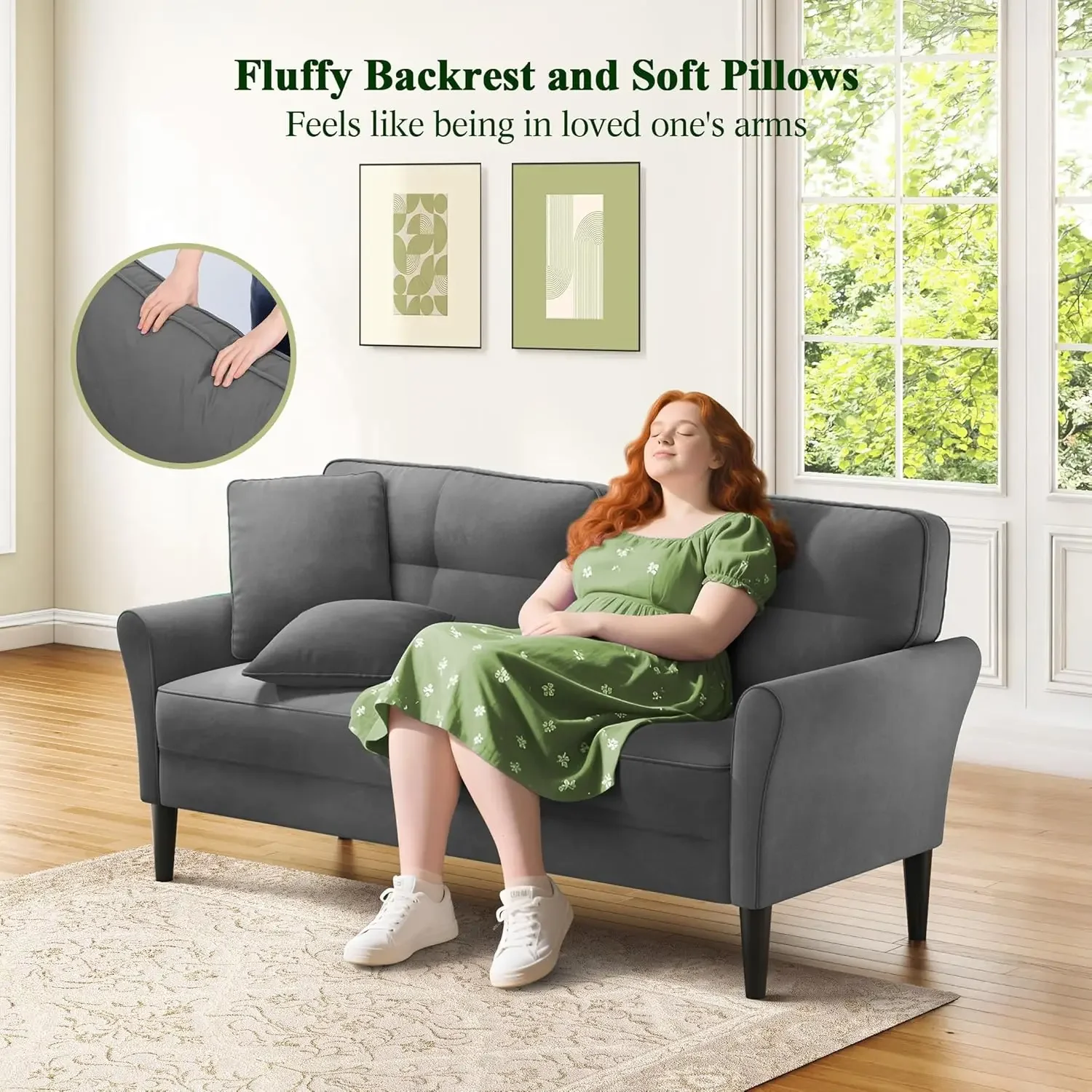 Office Furniture For Small Spaces - 69 inç Loveseat Kanepe, Küçük Alanlar