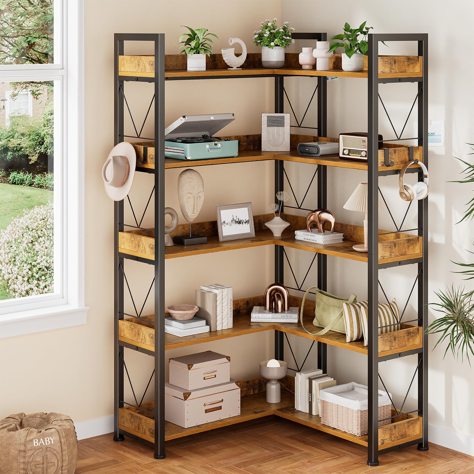 Bookshelf 5 Tier - JHK 65 inç L Şeklinde Kitaplık