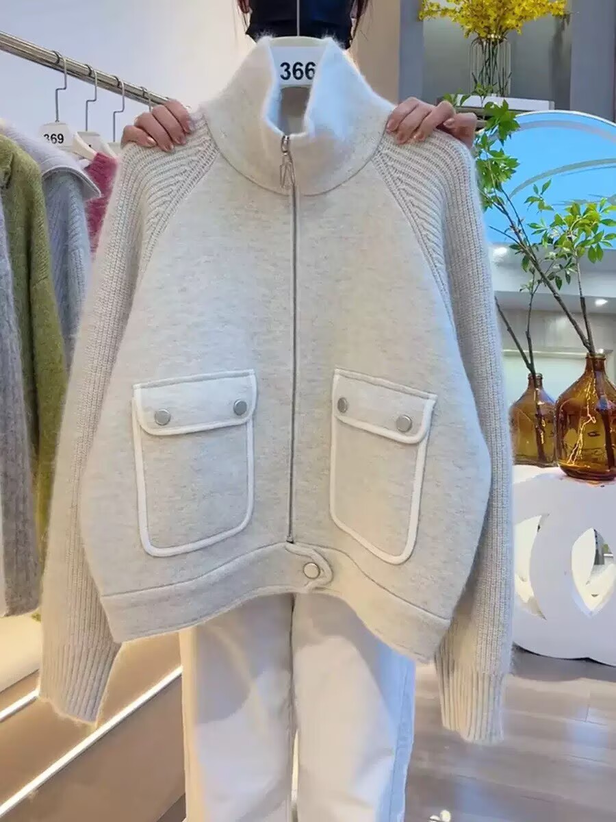Coat Rack Standing - Kadınlar İçin Yüksek Yaka Örme Kazak
