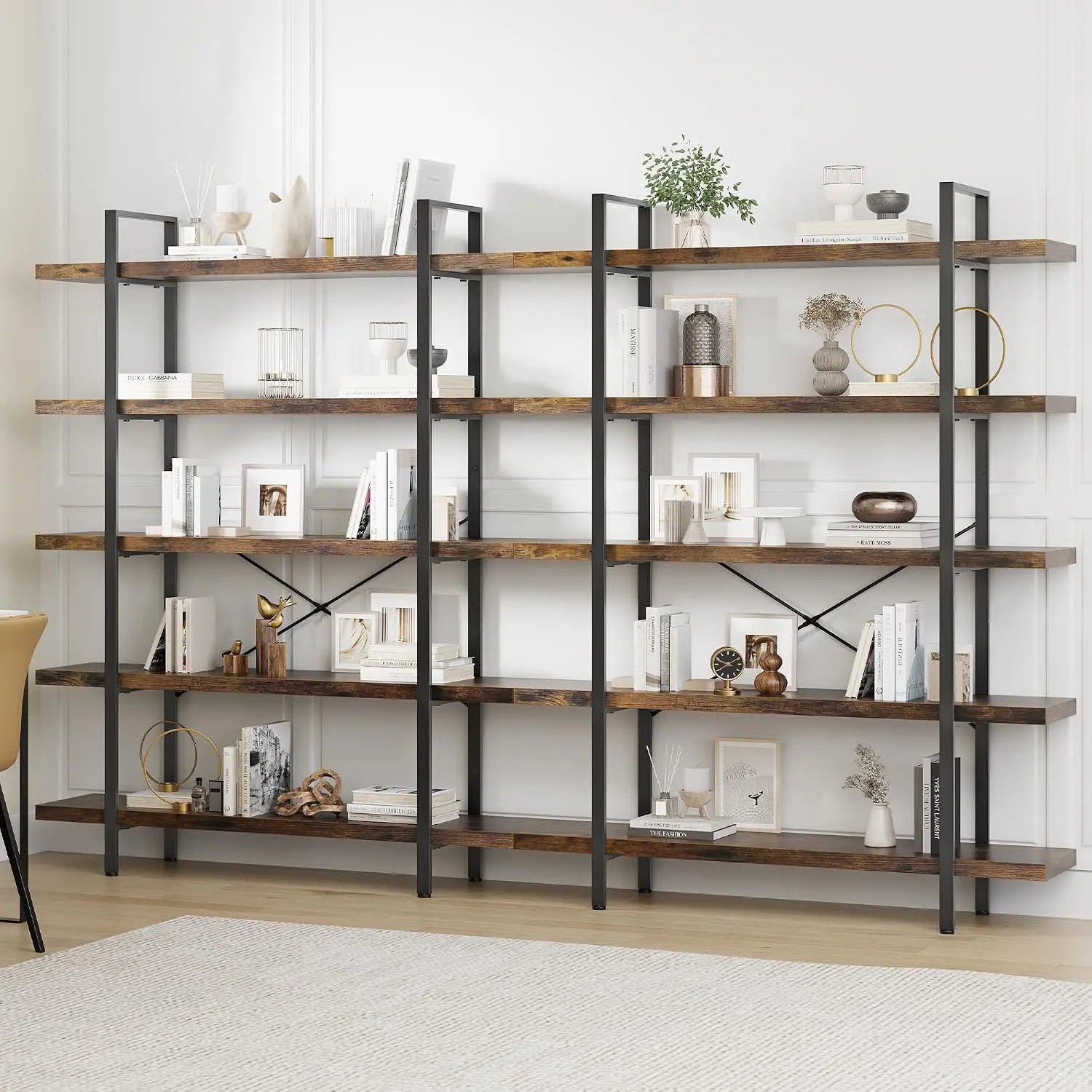Bookshelf 5 Tier - 2'li Kitaplık Seti, Ağır Hizmet Tipi