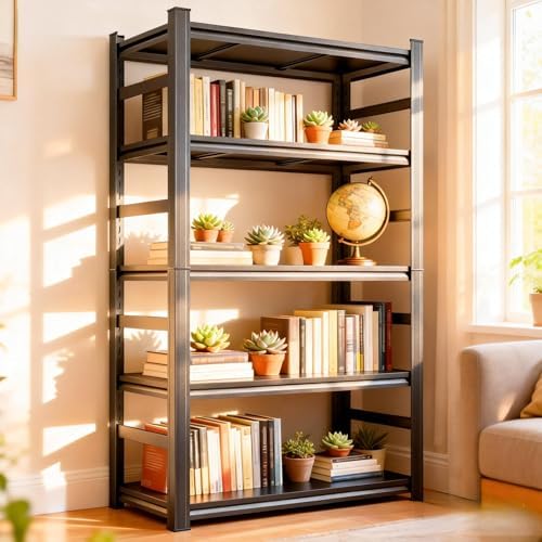 Bookshelf 5 Tier - 5 Katlı Metal Kitaplık, Düşmeyi Önleyici
