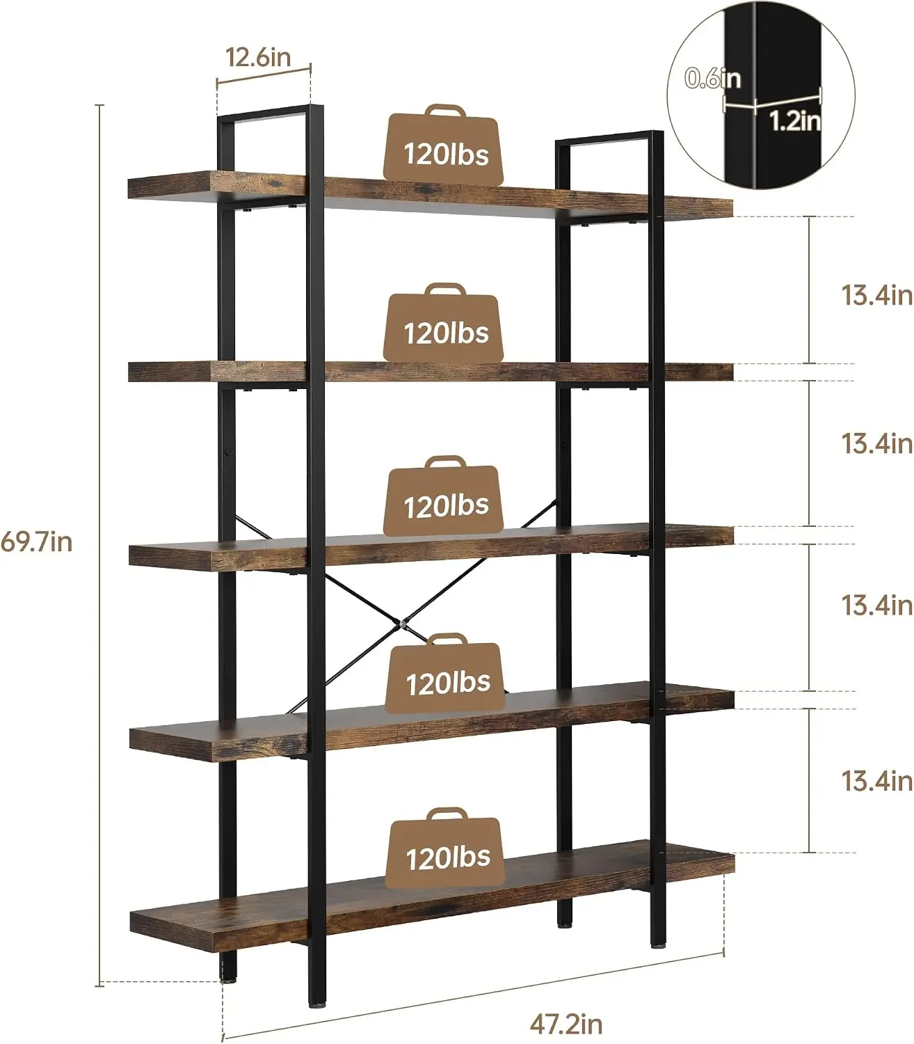 2'li Kitaplık Seti, Ağır Hizme - Bookshelf 5 Tier incelemesi ve fiyatı
