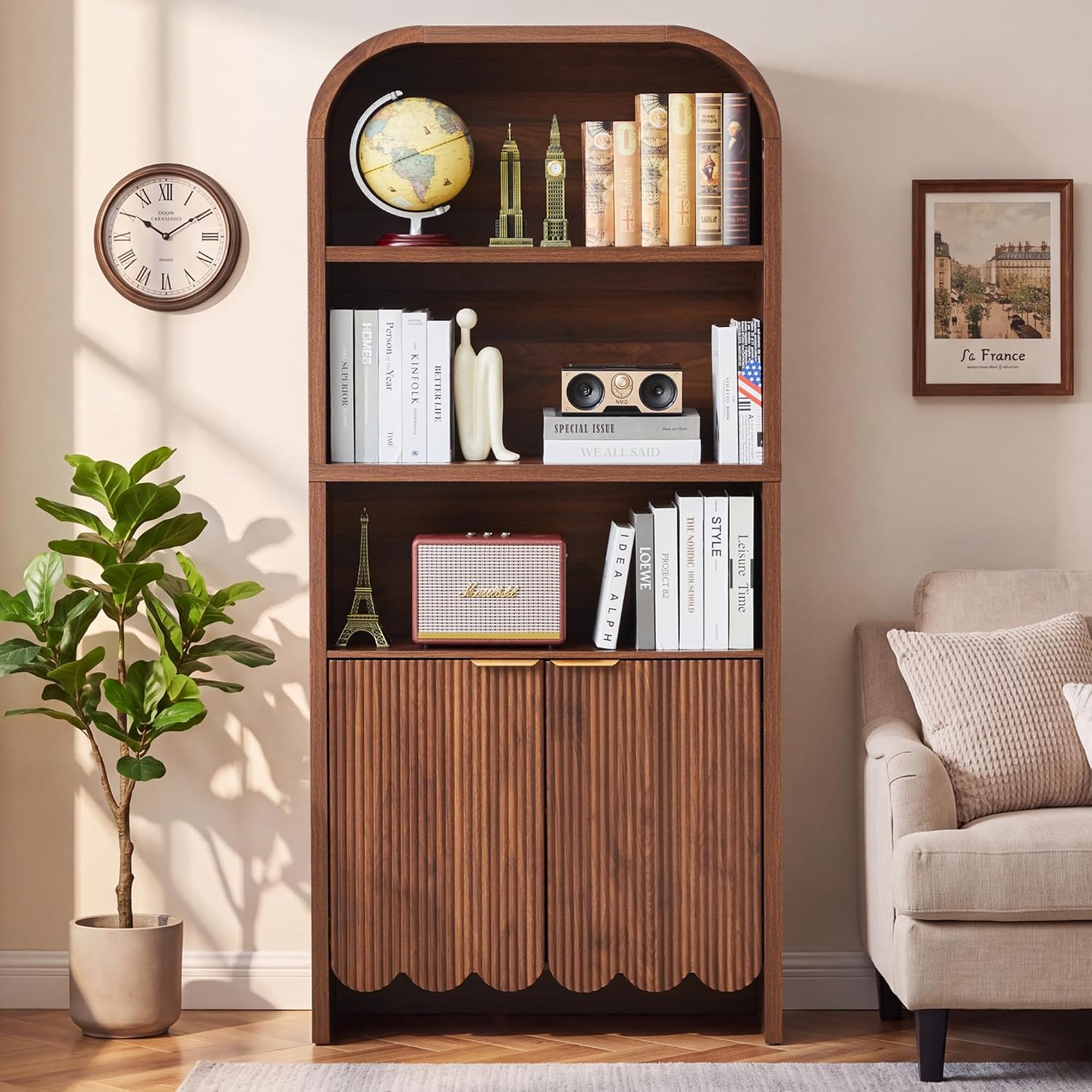 71 inç Yüksekliğinde Kavisli K - Bookshelf 5 Tier incelemesi ve fiyatı