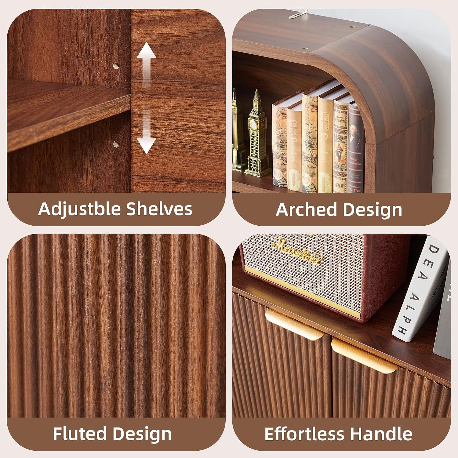 71 inç Yüksekliğinde Kavisli K - Bookshelf 5 Tier incelemesi ve fiyatı