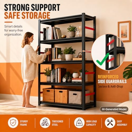 5 Katlı Metal Kitaplık, Düşmey - Bookshelf 5 Tier incelemesi ve fiyatı