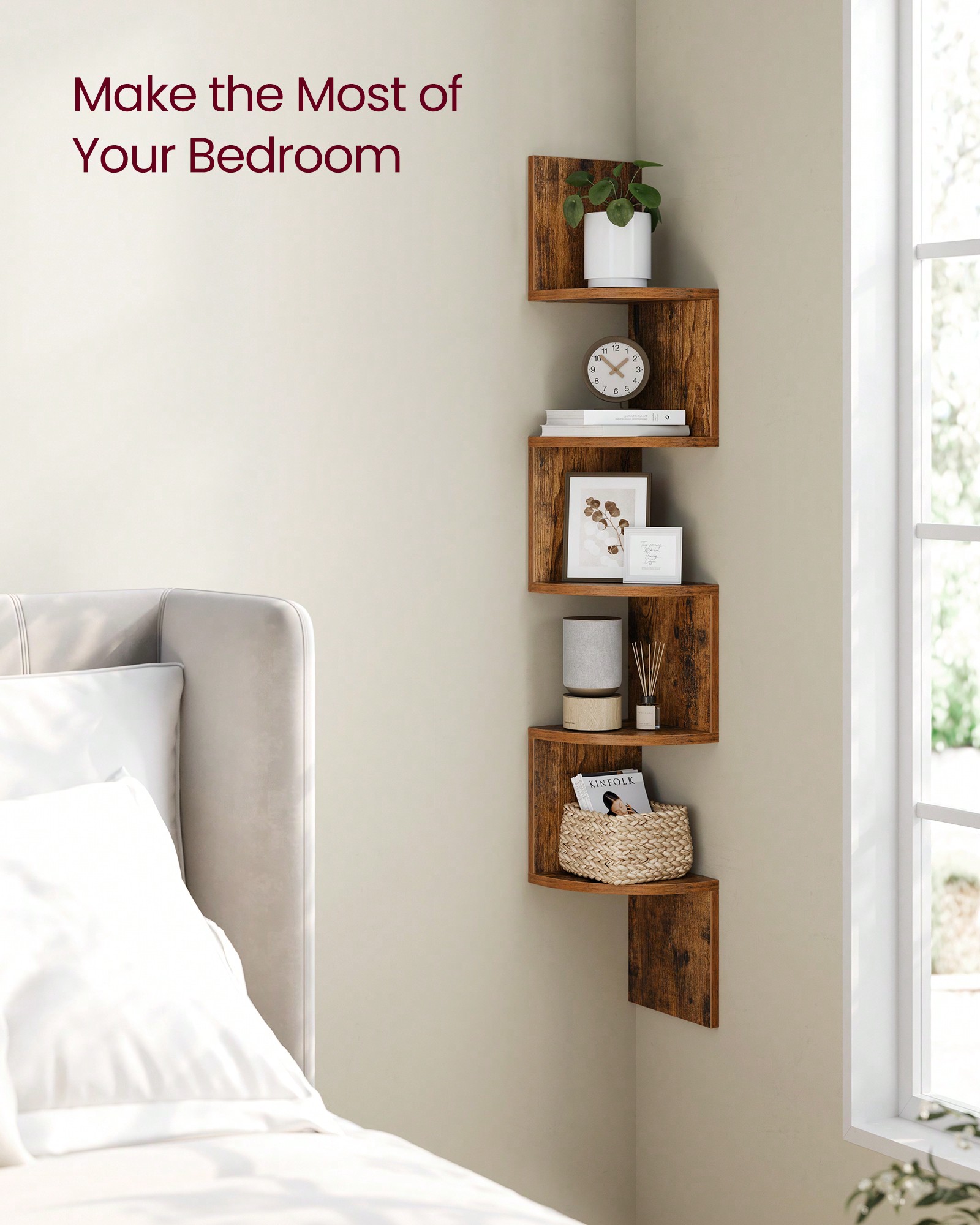 Köşe Tipi Yüzer Raf 5 Katlı, D - Bookshelf 5 Tier incelemesi ve fiyatı