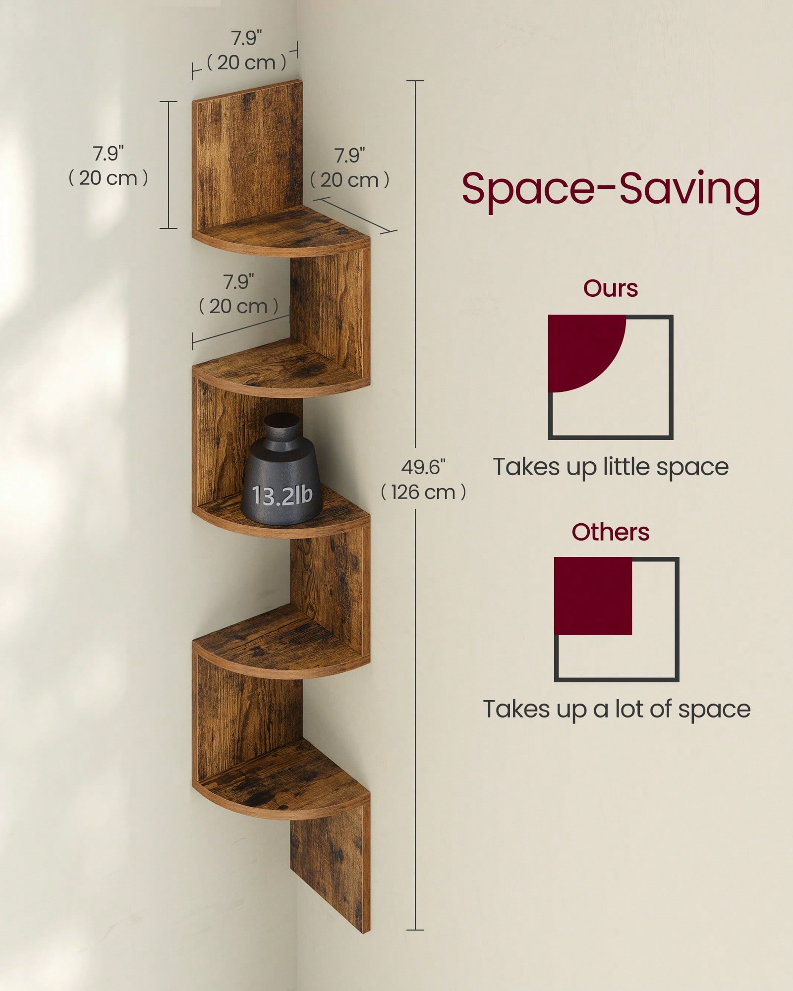 Köşe Tipi Yüzer Raf 5 Katlı, D - Bookshelf 5 Tier incelemesi ve fiyatı