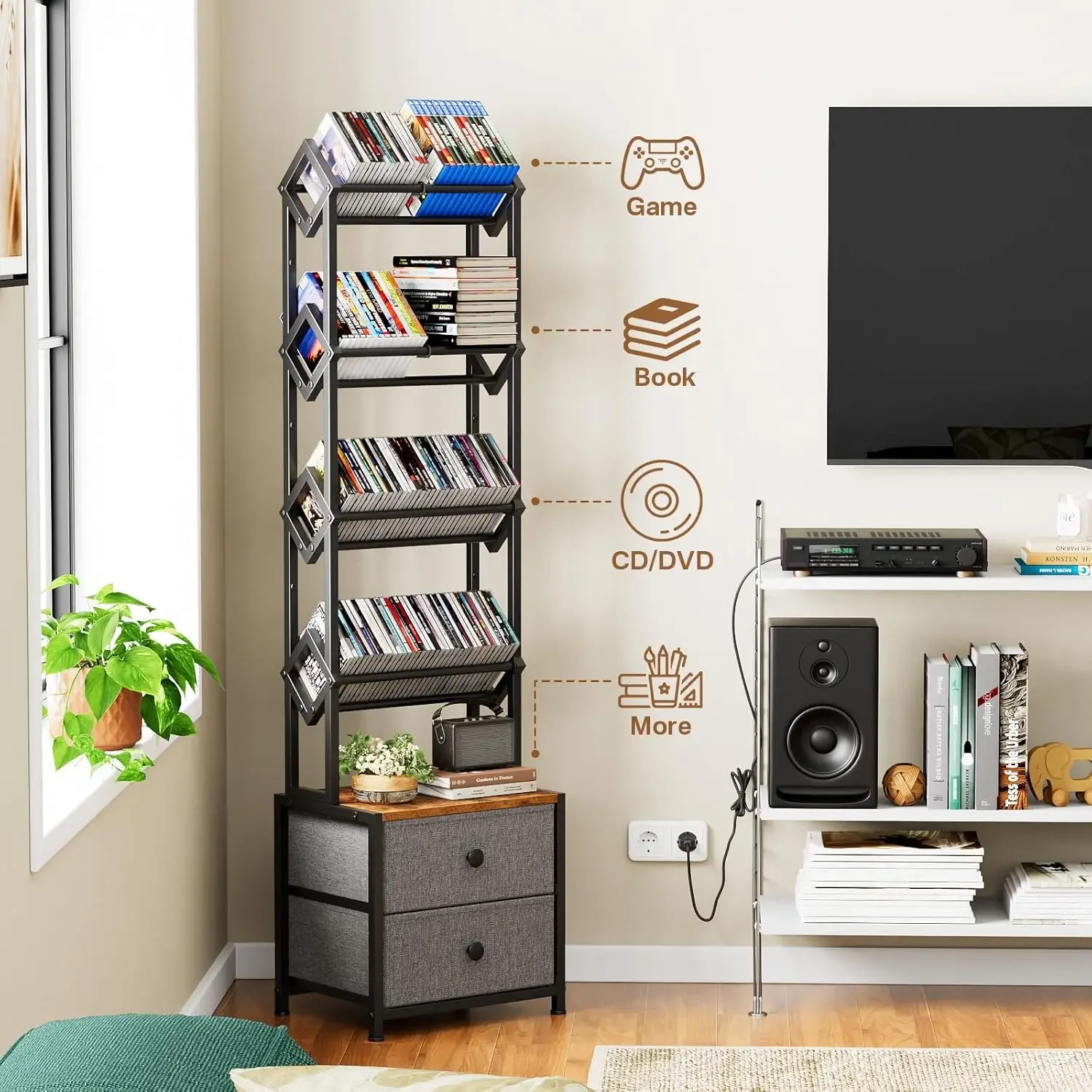 Çekmeceli CD Saklama Rafı, 5 K - Bookshelf 5 Tier incelemesi ve fiyatı