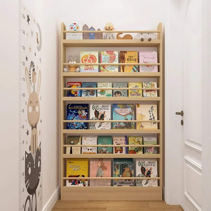 Masif ahşap kitaplık, zeminde  - Bookshelf 5 Tier incelemesi ve fiyatı