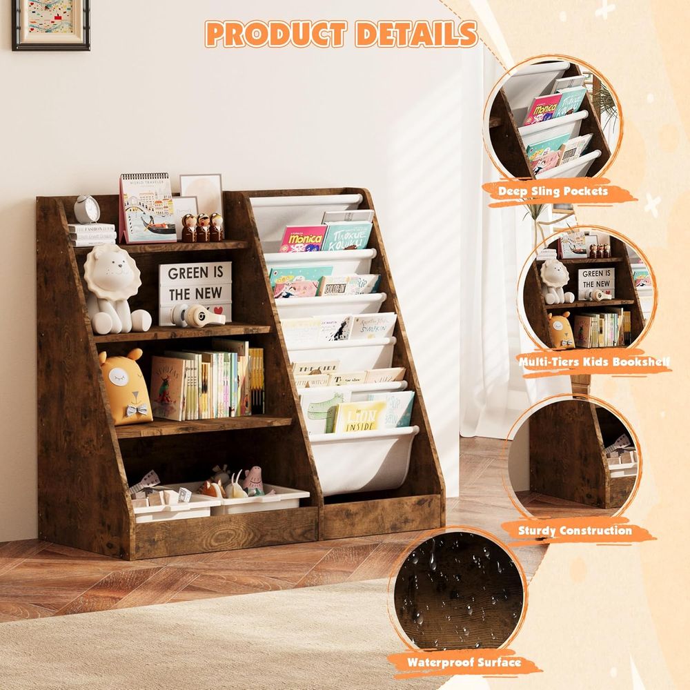 4 Katmanlı Ahşap Çocuk Kitaplı - Bookshelf 5 Tier incelemesi ve fiyatı