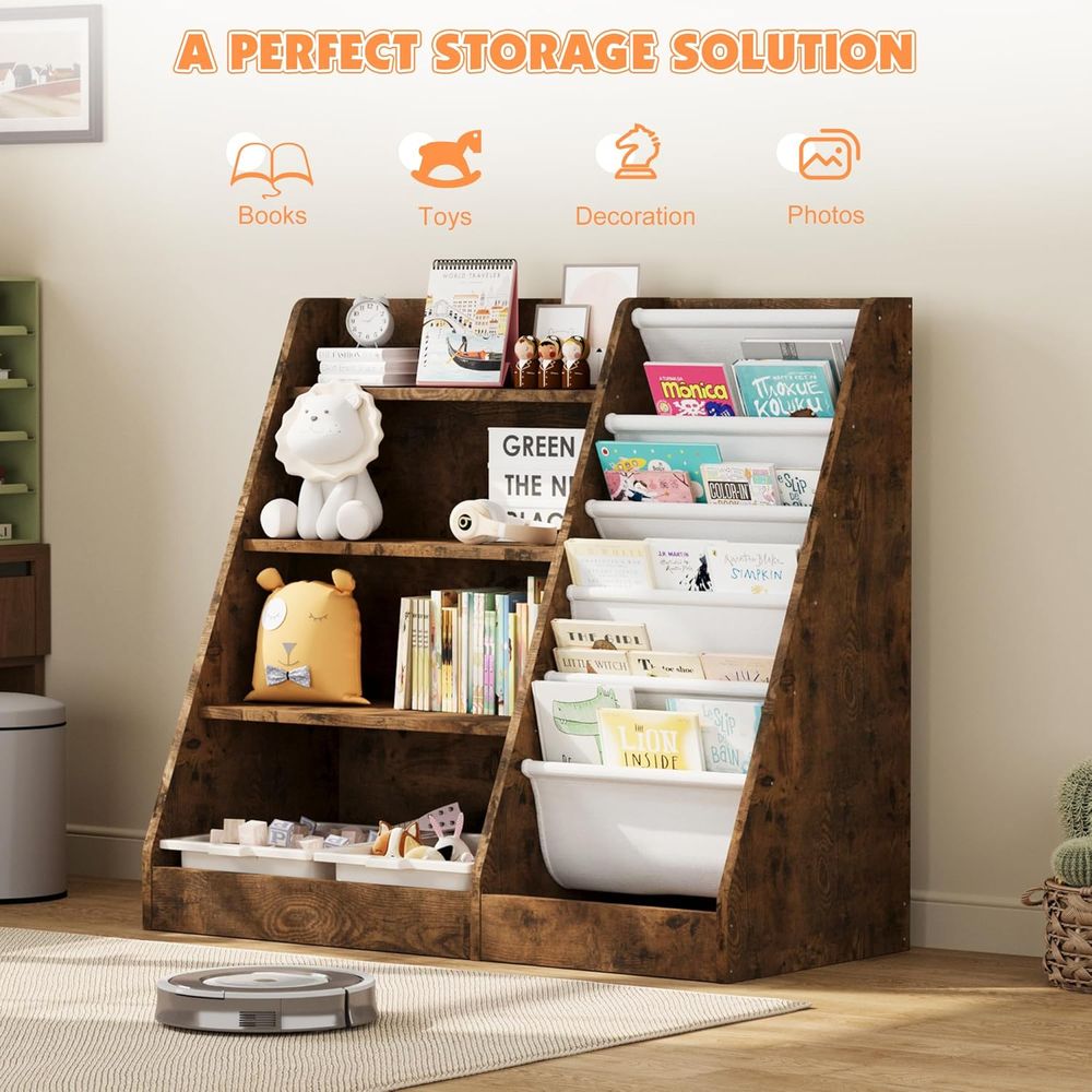 4 Katmanlı Ahşap Çocuk Kitaplı - Bookshelf 5 Tier incelemesi ve fiyatı